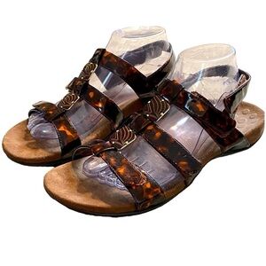 Vionic women’s sandals tortoise amber brown size 9